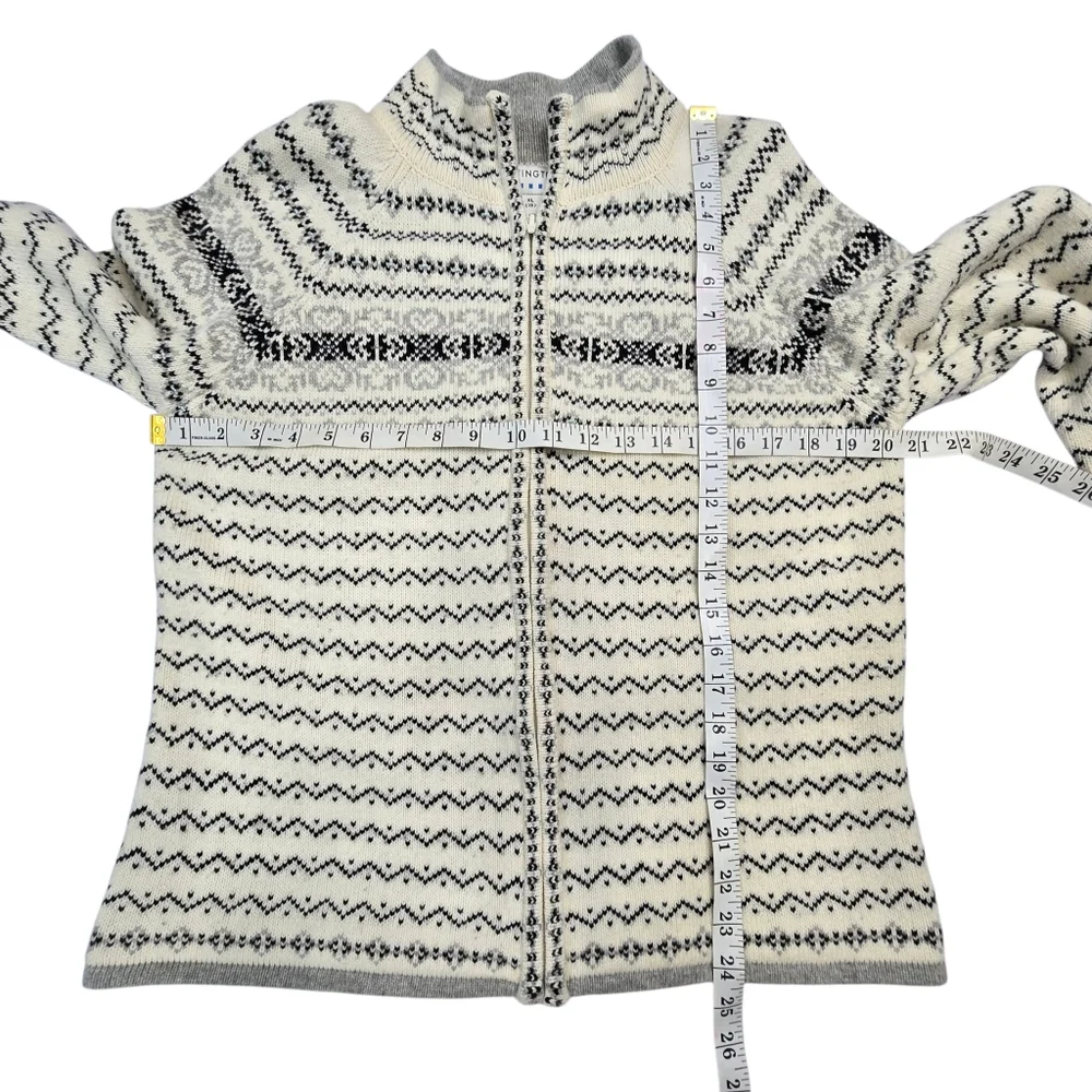 Covington Fair Isle Nordic zip-up sweater jacket